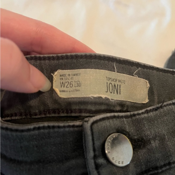 ! 2 for 20 ! TOPSHOP WASHED GRAY SKINNY HIGH WAISTED RIPPED JEANS JONI - Picture 5 of 9